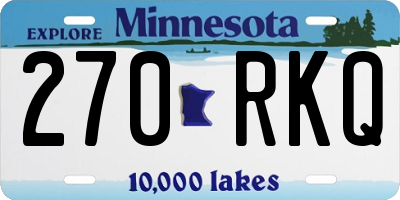 MN license plate 270RKQ