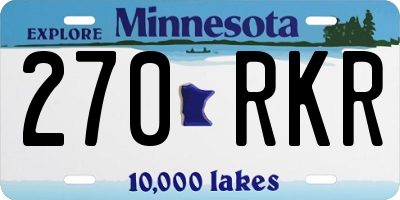 MN license plate 270RKR