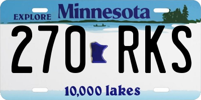 MN license plate 270RKS