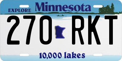 MN license plate 270RKT