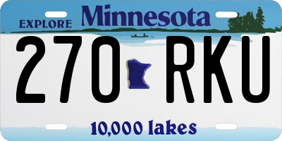 MN license plate 270RKU