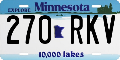 MN license plate 270RKV