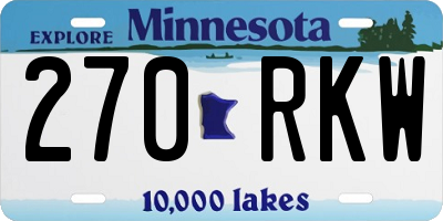 MN license plate 270RKW