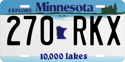 MN license plate 270RKX