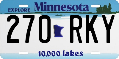 MN license plate 270RKY