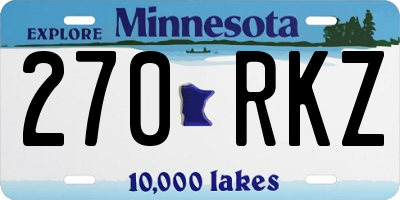 MN license plate 270RKZ