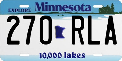 MN license plate 270RLA