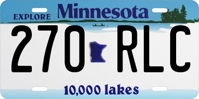 MN license plate 270RLC