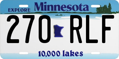 MN license plate 270RLF