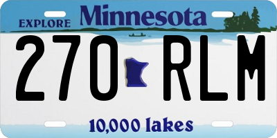 MN license plate 270RLM