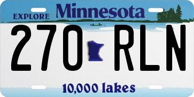MN license plate 270RLN