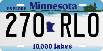 MN license plate 270RLO