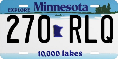 MN license plate 270RLQ