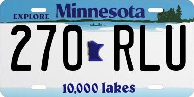 MN license plate 270RLU