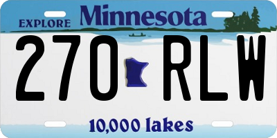 MN license plate 270RLW
