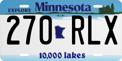 MN license plate 270RLX