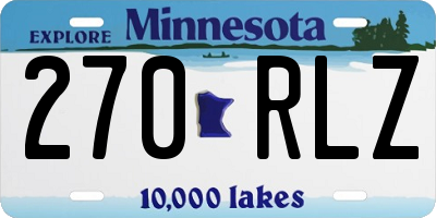 MN license plate 270RLZ