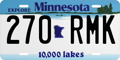 MN license plate 270RMK