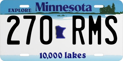 MN license plate 270RMS