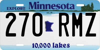 MN license plate 270RMZ