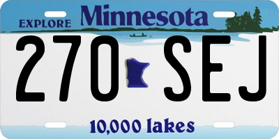 MN license plate 270SEJ
