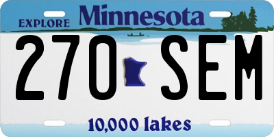 MN license plate 270SEM