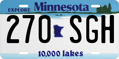 MN license plate 270SGH