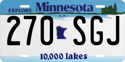 MN license plate 270SGJ