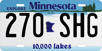 MN license plate 270SHG