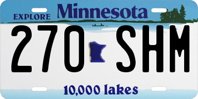 MN license plate 270SHM