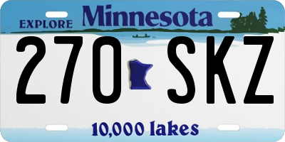 MN license plate 270SKZ