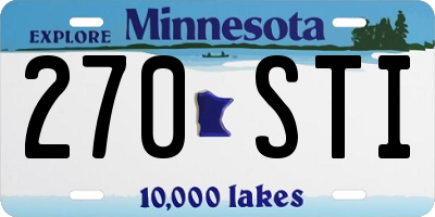 MN license plate 270STI
