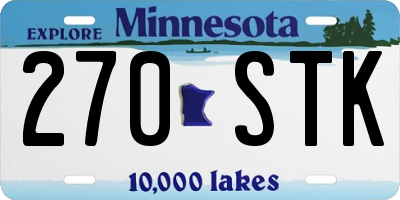 MN license plate 270STK