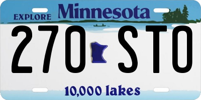 MN license plate 270STO