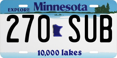 MN license plate 270SUB