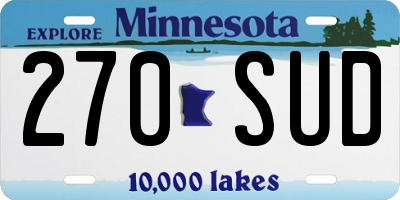 MN license plate 270SUD