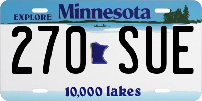 MN license plate 270SUE