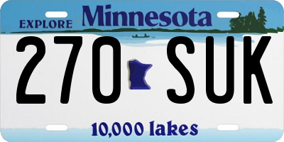 MN license plate 270SUK