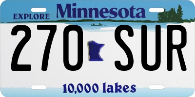 MN license plate 270SUR