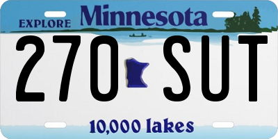 MN license plate 270SUT
