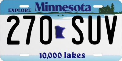 MN license plate 270SUV