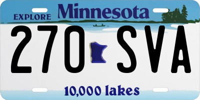 MN license plate 270SVA