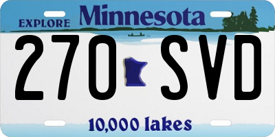 MN license plate 270SVD