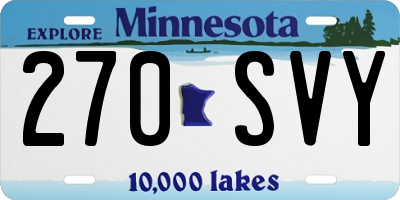 MN license plate 270SVY