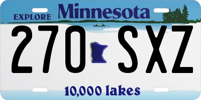MN license plate 270SXZ