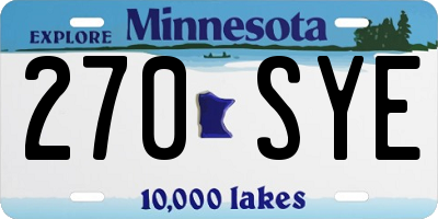 MN license plate 270SYE