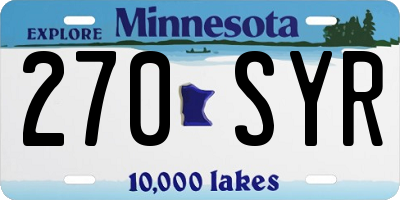 MN license plate 270SYR