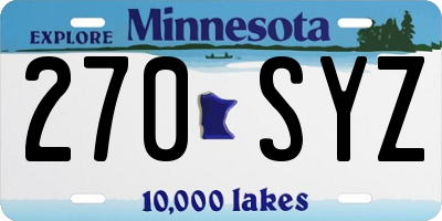 MN license plate 270SYZ