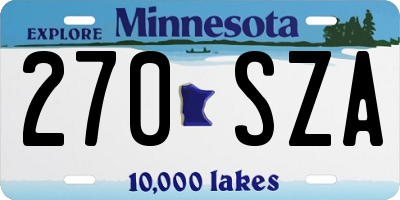 MN license plate 270SZA