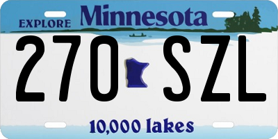 MN license plate 270SZL